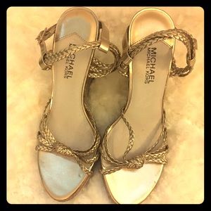 Michael Kors Metallic Gold Wedged